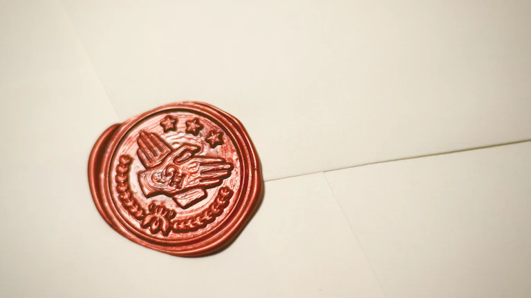 법률 도장이 찍힌 서류