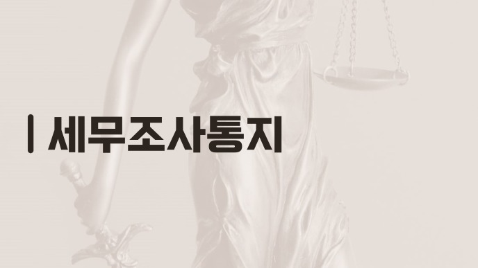 세무조사통지