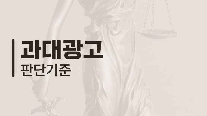 과대광고 판단기준