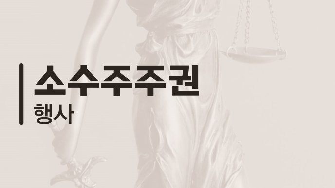 소수주주권 행사